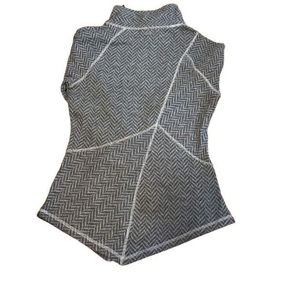 Rare PrAna Gray Mattea Sweater Wool Blend sz M asymmetrical mock collar tunic - Picture 6 of 8